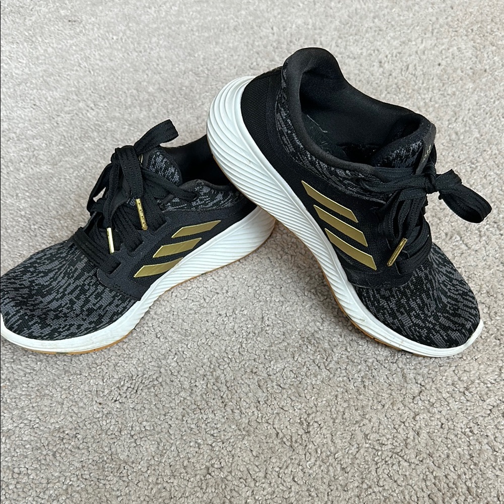 Adidas Black and Gold Athletic Shoes